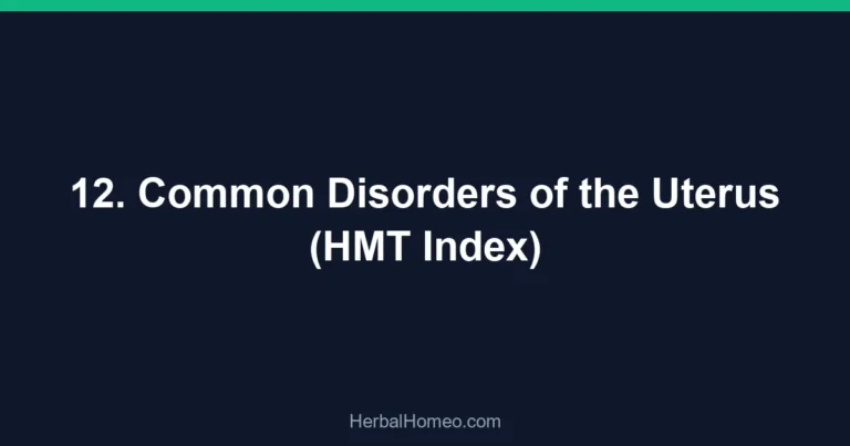 12. Common Disorders of the Uterus (HMT Index)