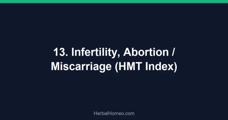 13. Infertility, Abortion / Miscarriage (HMT Index)