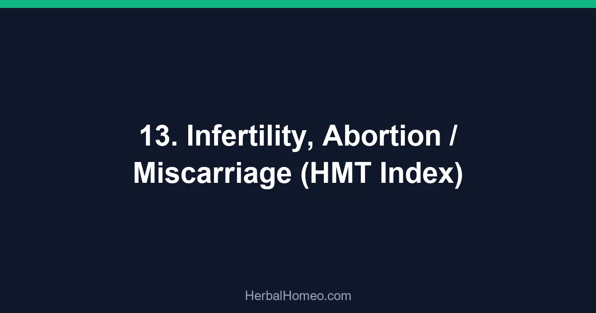 13. Infertility, Abortion / Miscarriage (HMT Index)