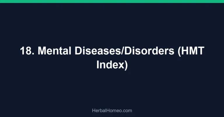 18. Mental Diseases/Disorders (HMT Index)