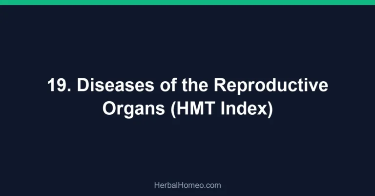 19. Diseases of the Reproductive Organs (HMT Index)