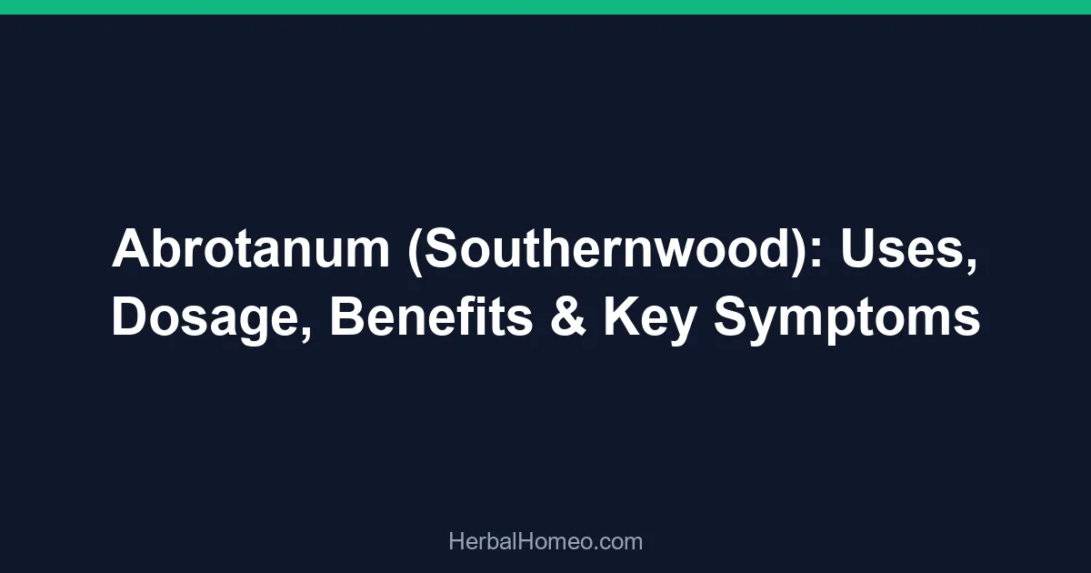 Abrotanum (Southernwood): Uses, Dosage, Benefits & Key Symptoms