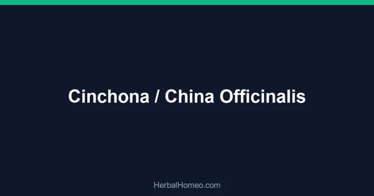 Cinchona / China Officinalis