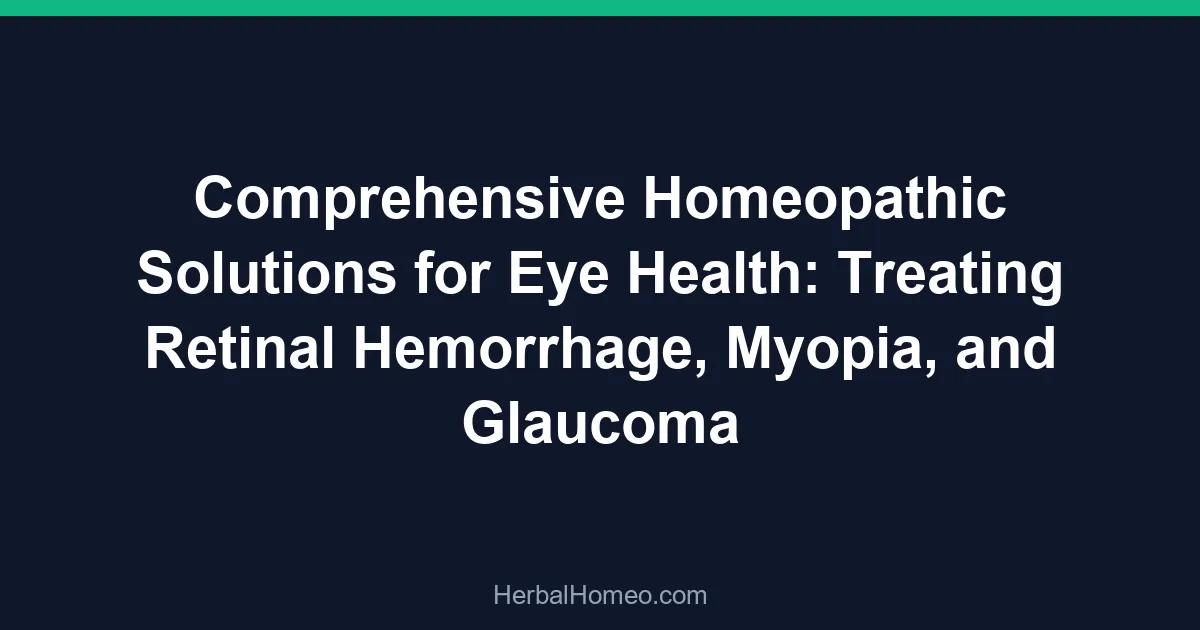 Comprehensive Homeopathic Solutions for Eye Health: Treating Retinal Hemorrhage, Myopia, and Glaucoma