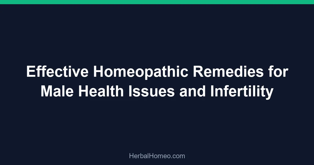 Effective Homeopathic Remedies for Male Health Issues and Infertility