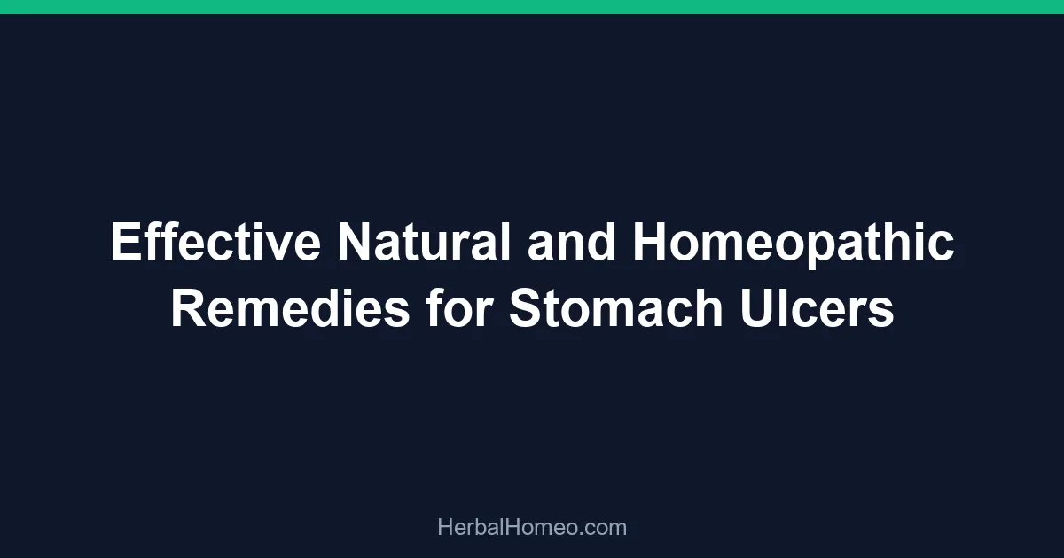 Effective Natural and Homeopathic Remedies for Stomach Ulcers