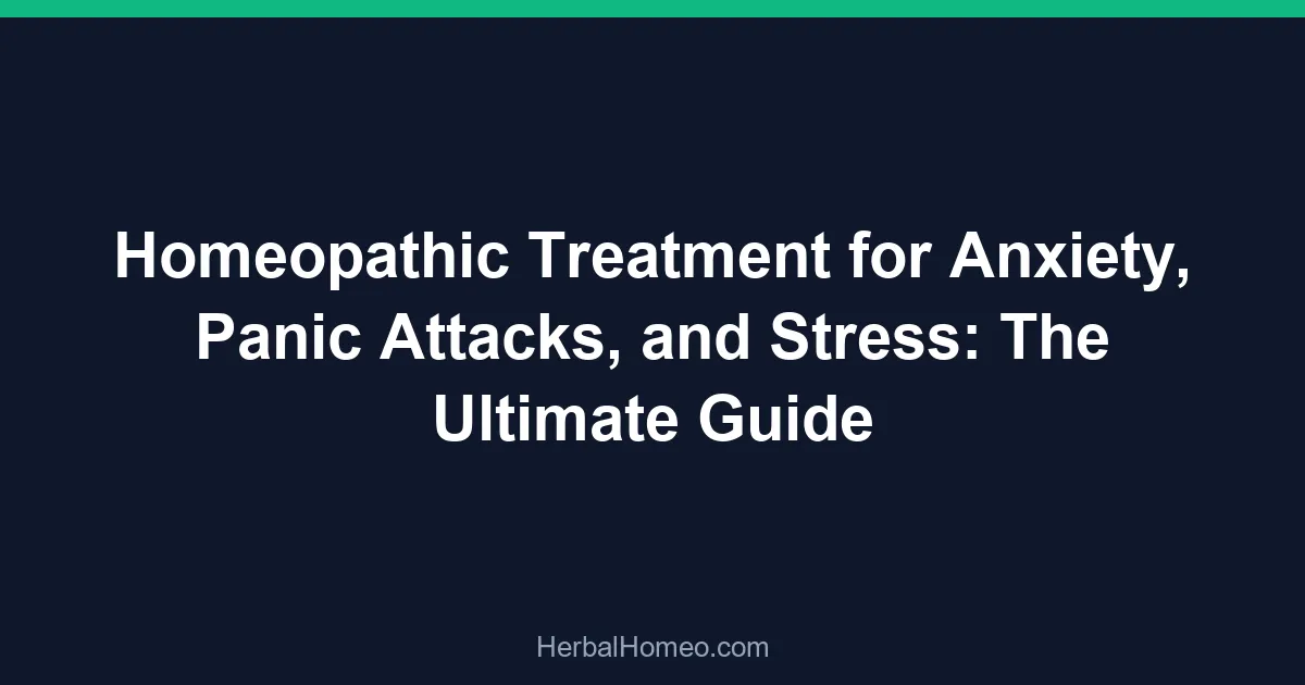 Homeopathic Treatment for Anxiety, Panic Attacks, and Stress: The Ultimate Guide