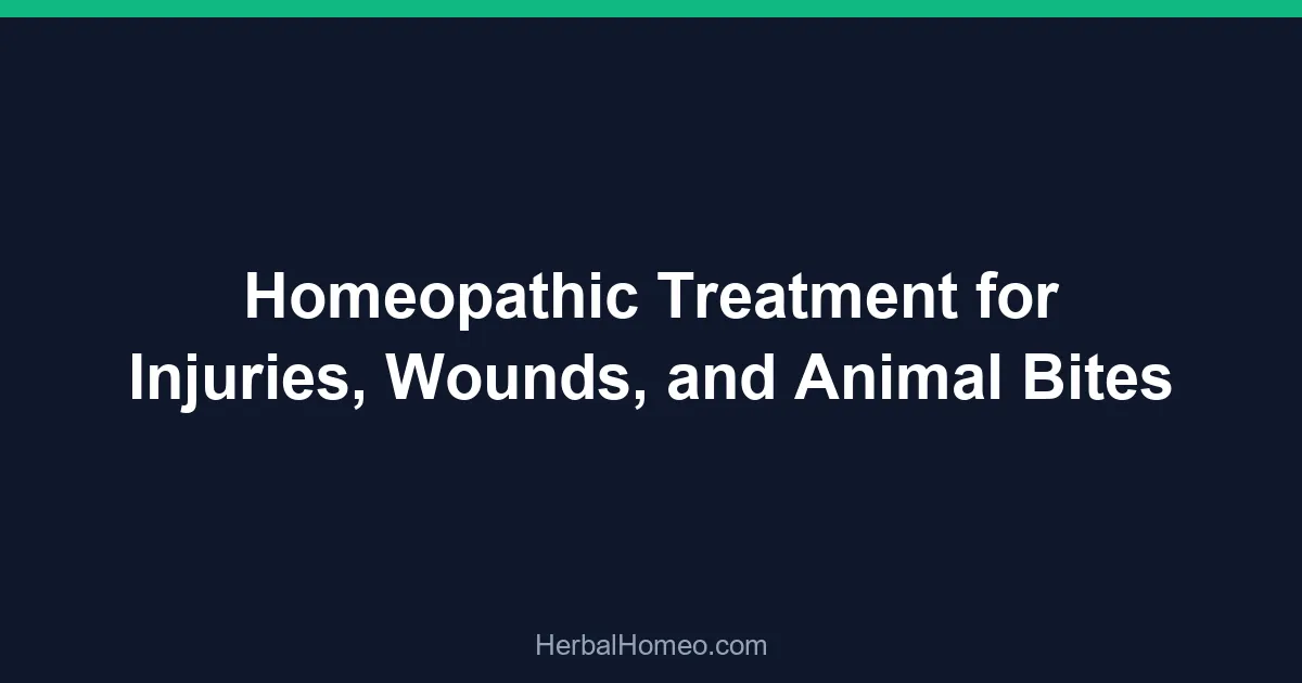 Homeopathic Treatment for Injuries, Wounds, and Animal Bites
