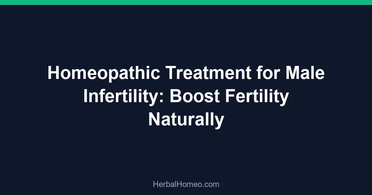 Homeopathic Treatment for Male Infertility: Boost Fertility Naturally