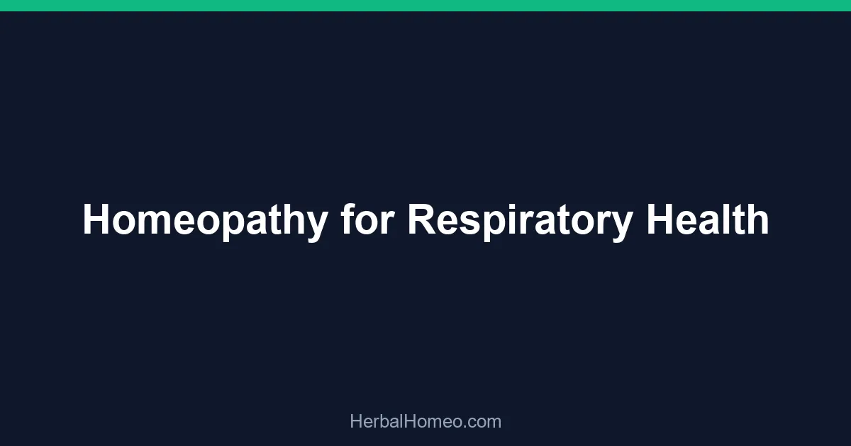Homeopathy for Respiratory Health