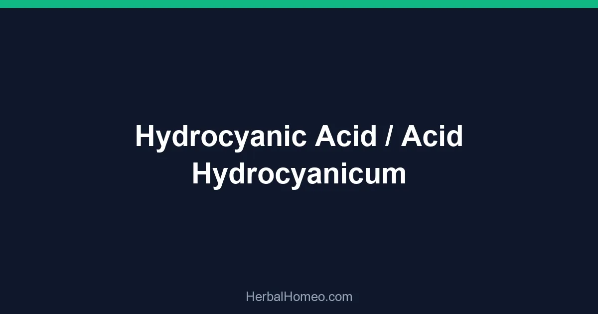 Hydrocyanic Acid / Acid Hydrocyanicum