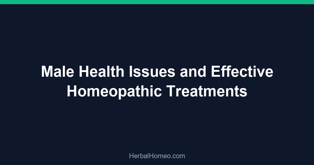 Male Health Issues and Effective Homeopathic Treatments