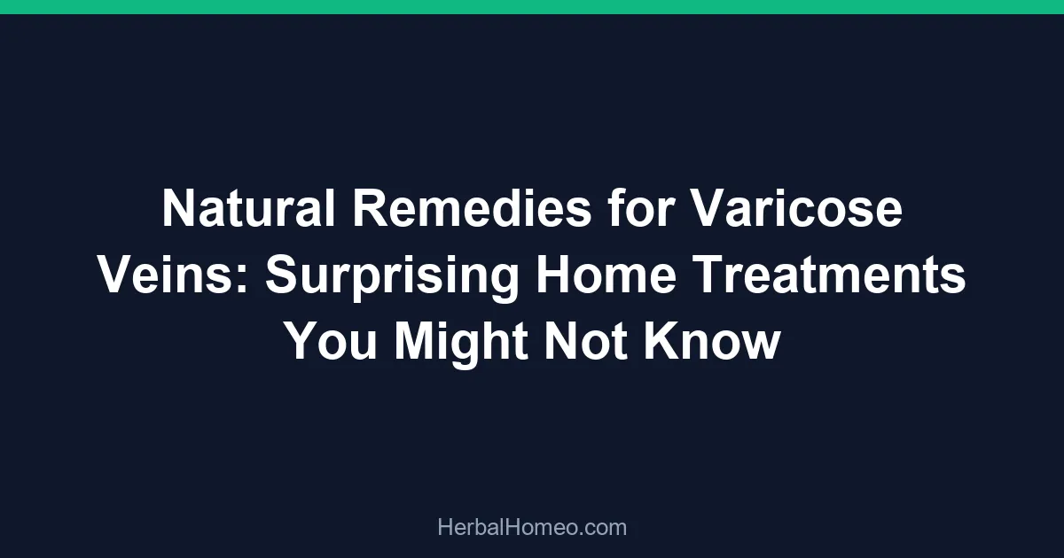 Natural Remedies for Varicose Veins: Surprising Home Treatments You Might Not Know