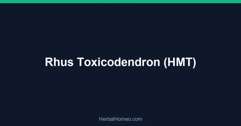 Rhus Toxicodendron (HMT)