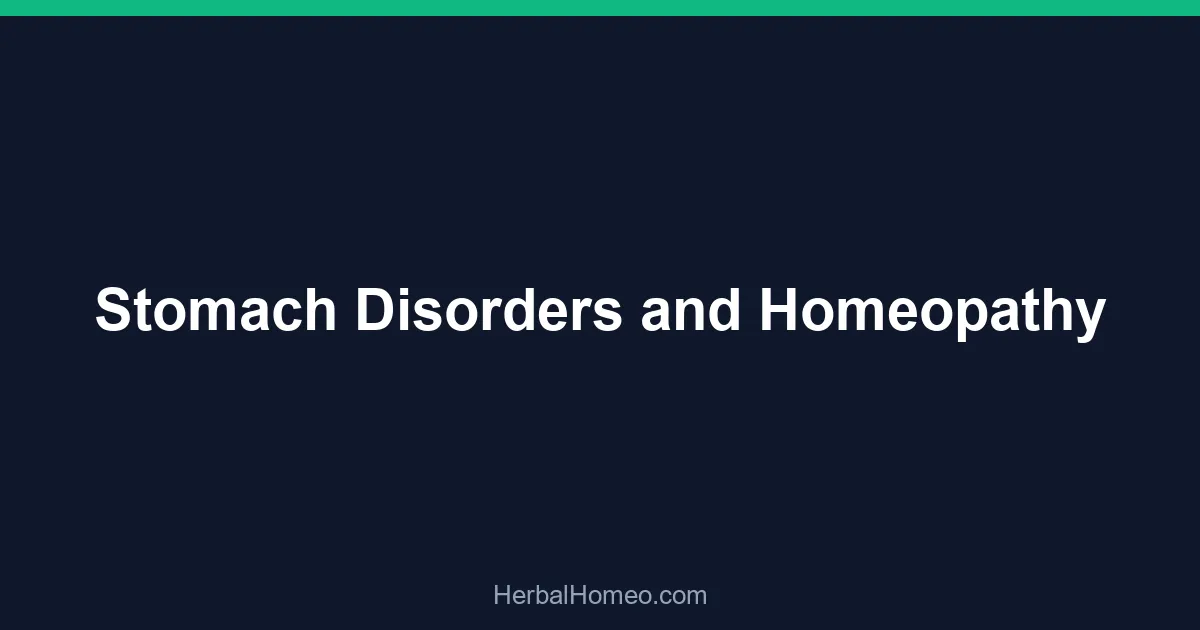 Stomach Disorders and Homeopathy
