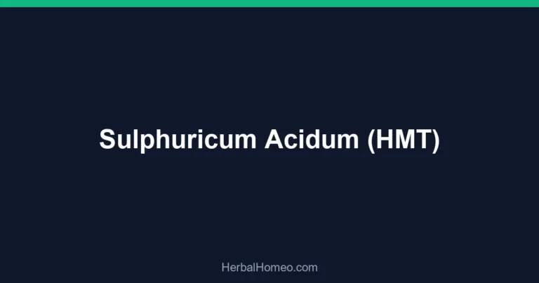 Sulphuricum Acidum (HMT)