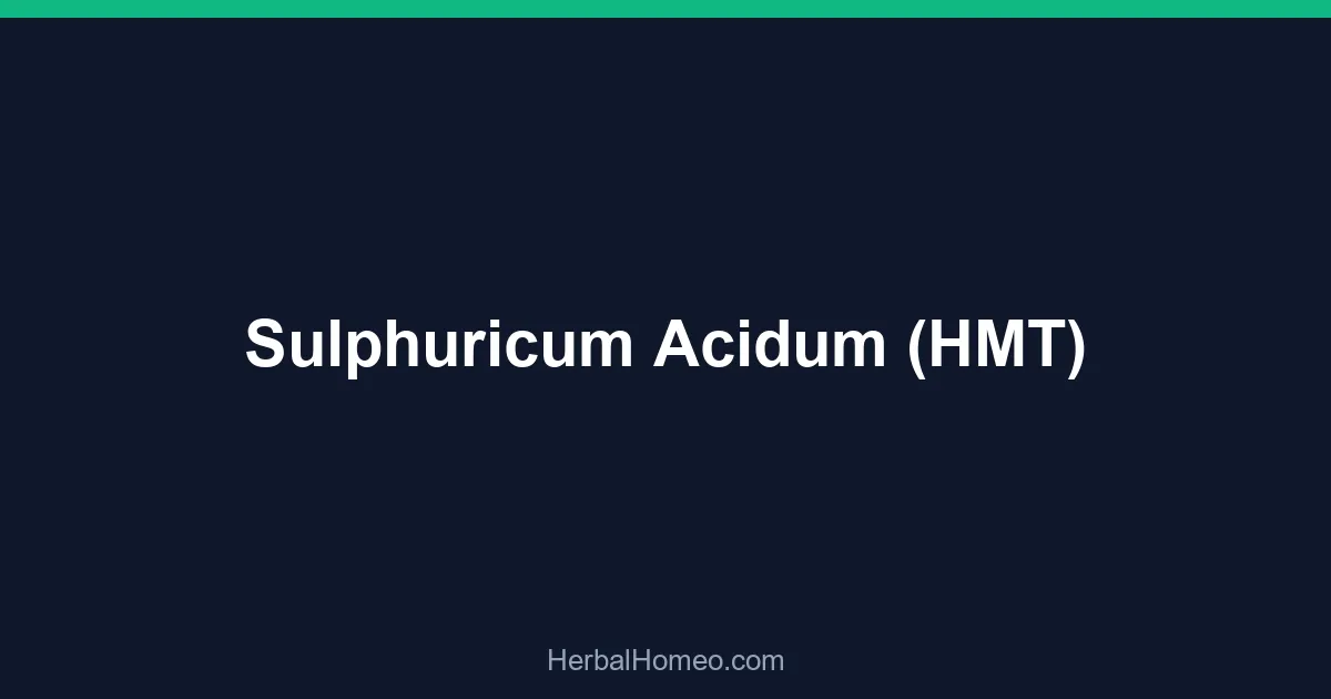 Sulphuricum Acidum (HMT)