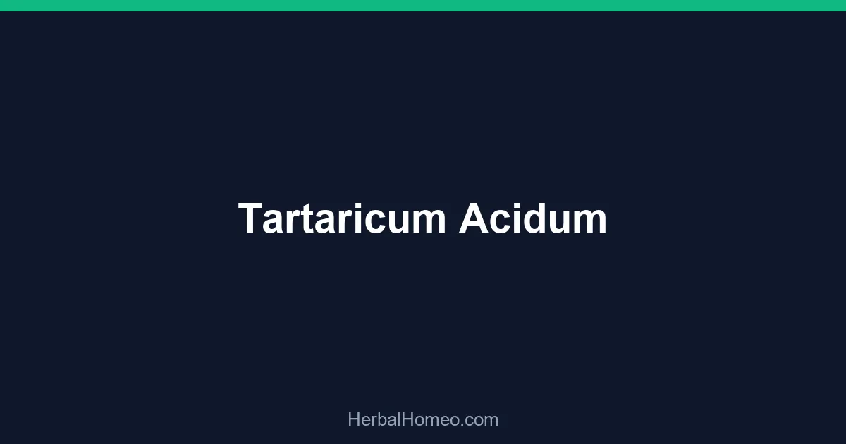 Tartaricum Acidum