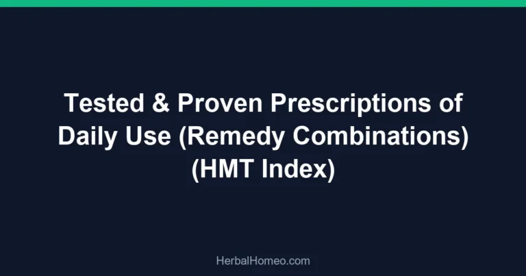 Tested & Proven Prescriptions of Daily Use (Remedy Combinations) (HMT Index)