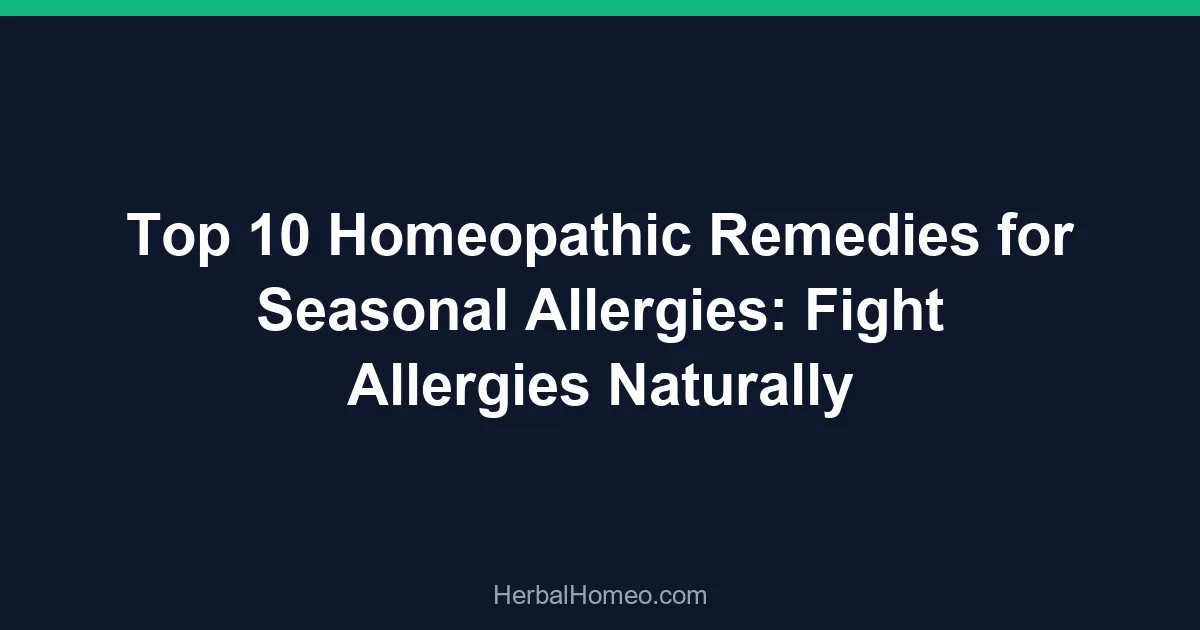 Top 10 Homeopathic Remedies for Seasonal Allergies: Fight Allergies Naturally