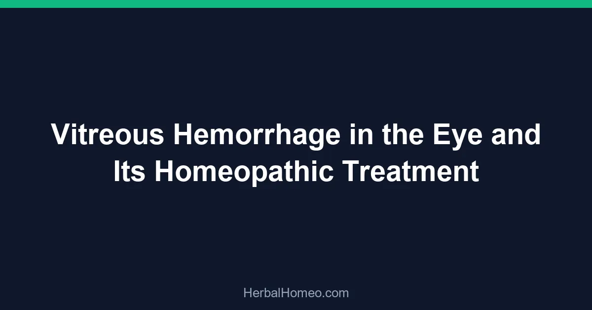Vitreous Hemorrhage in the Eye and Its Homeopathic Treatment