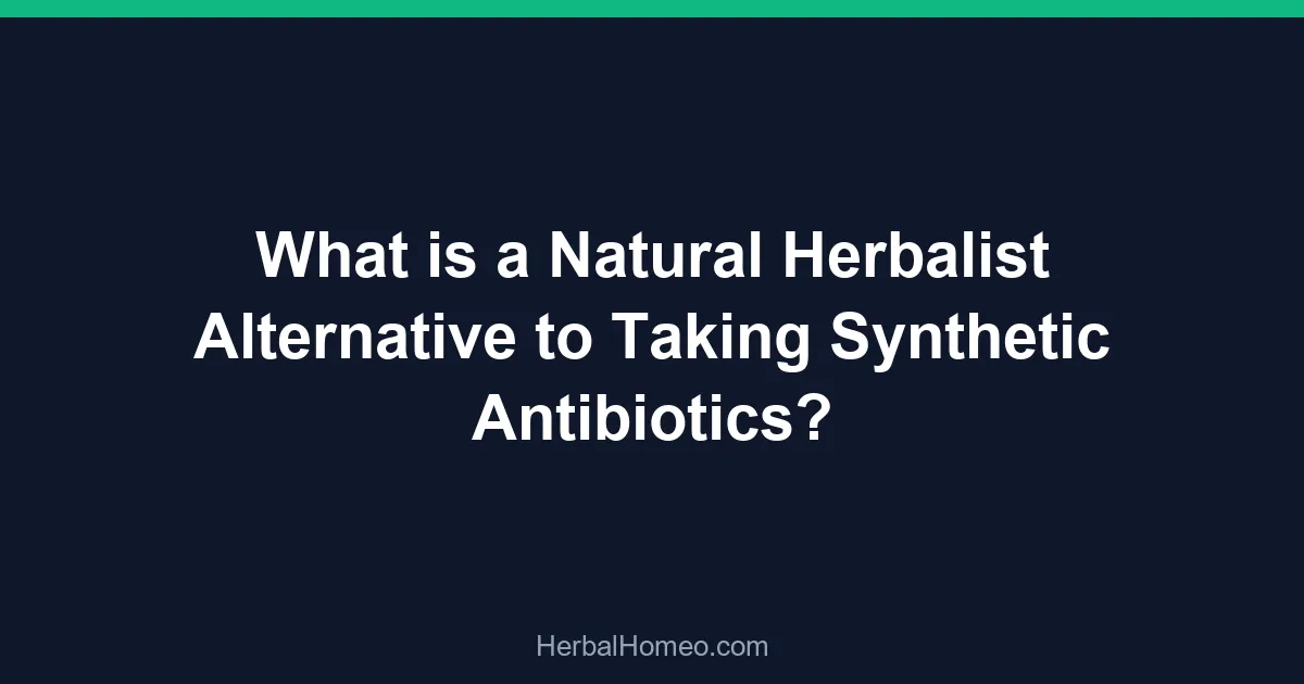 What is a Natural Herbalist Alternative to Taking Synthetic Antibiotics?