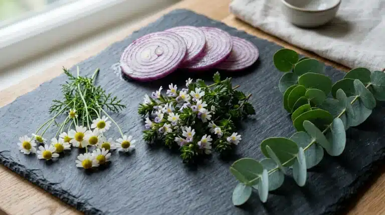 Therapeutic botanical ingredients for allergic rhinitis relief including allium cepa and eyebright