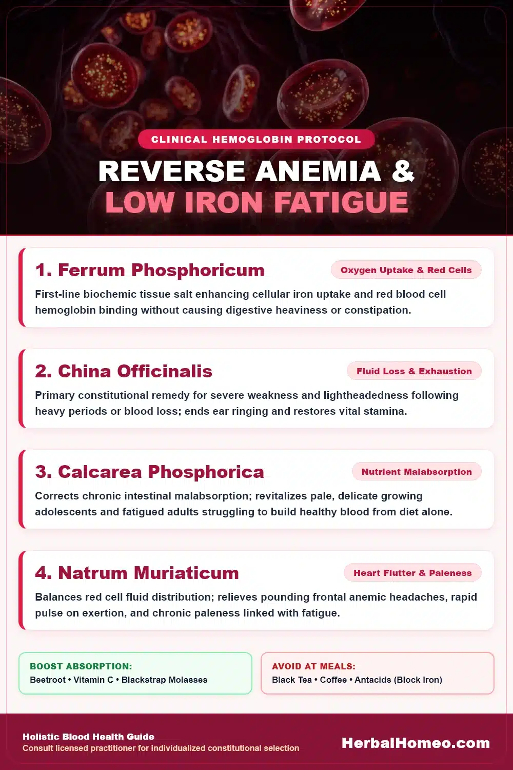 Anemia Homeopathic Treatment and Hemoglobin Protocol Infographic