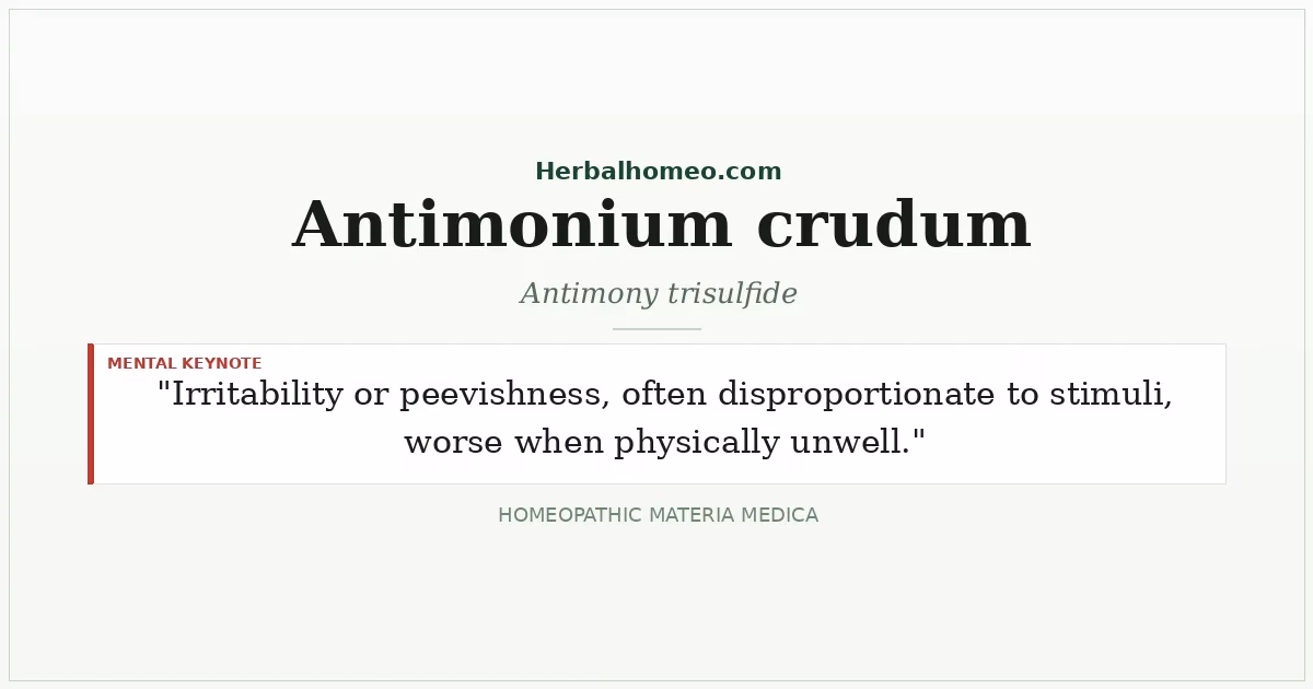Antimonium crudum (Antimony trisulfide)