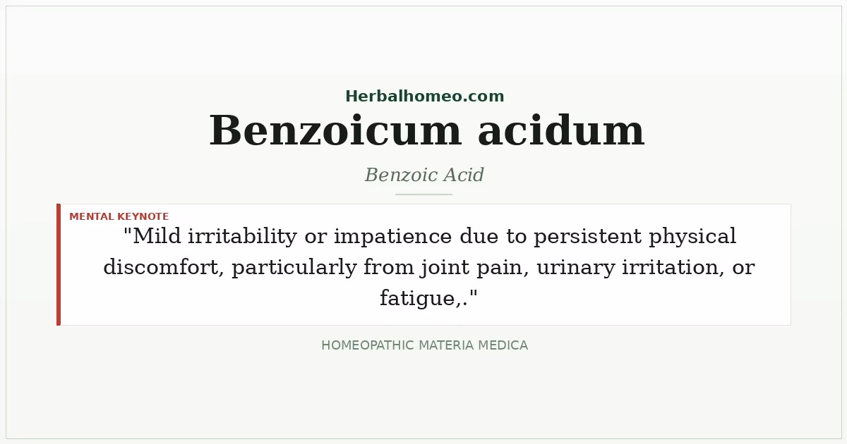 Benzoicum acidum (Benzoic Acid)