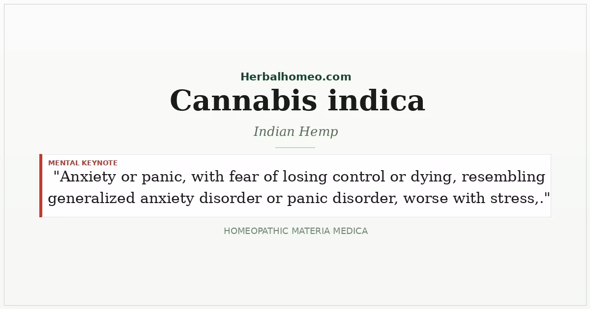 Cannabis indica (Indian Hemp)