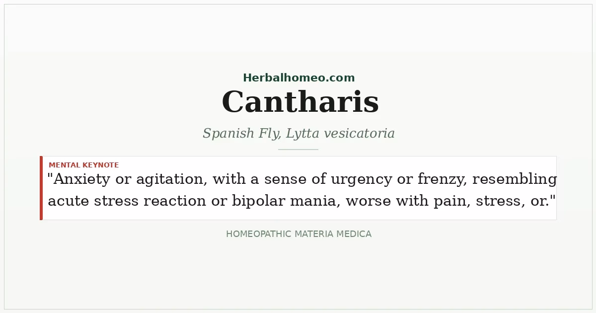 Cantharis (Spanish Fly, Lytta vesicatoria)