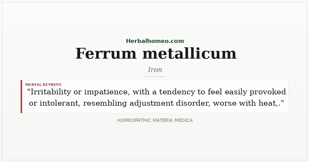 Ferrum metallicum (Iron)