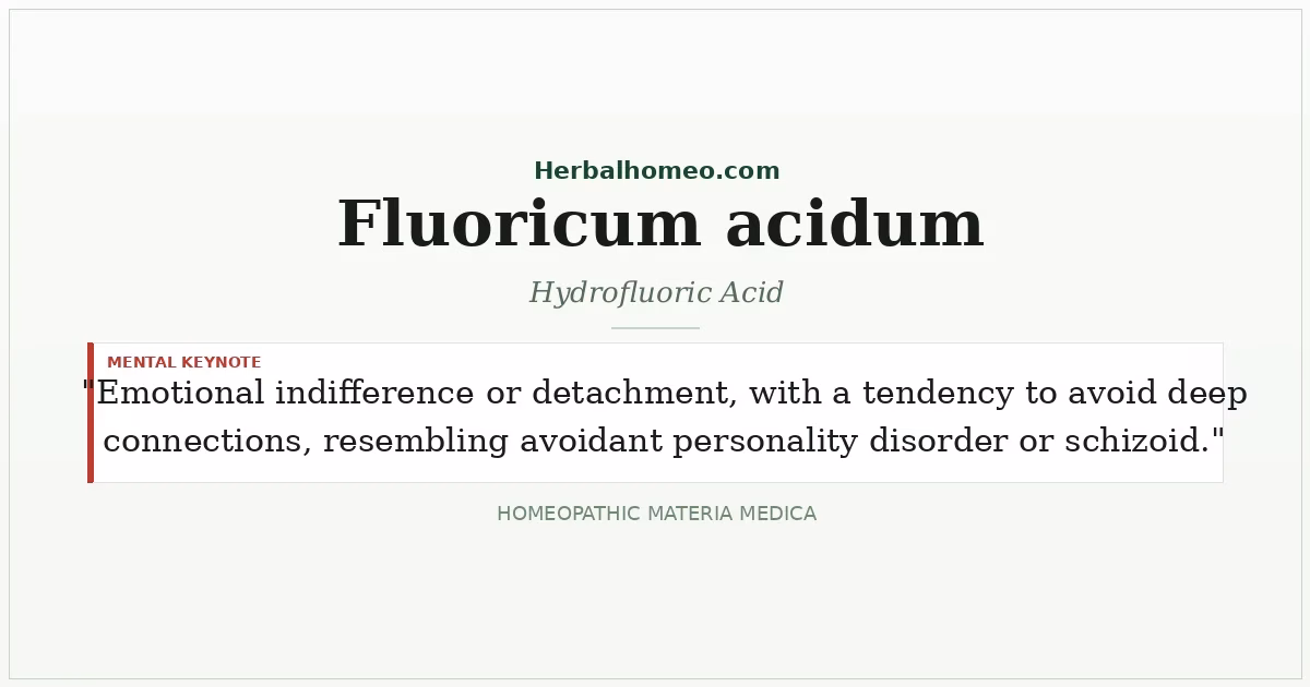 Fluoricum acidum (Hydrofluoric Acid)