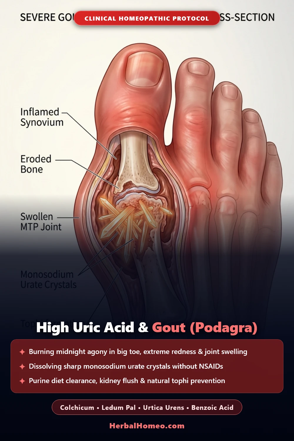 High Uric Acid Gout and Podagra Homeopathic Treatment Pinterest Pin