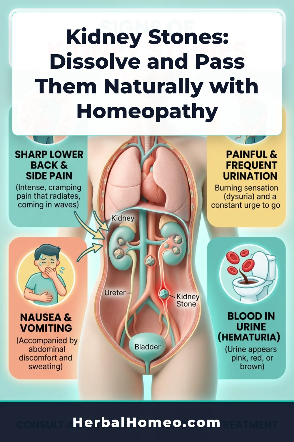 Kidney Stones Natural Homeopathic Treatment infographic pin