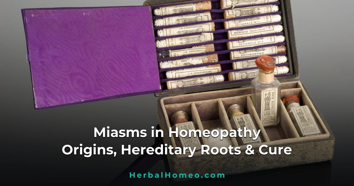 “Miasms” in homeopathy, focusing on their origins, effects, and management.