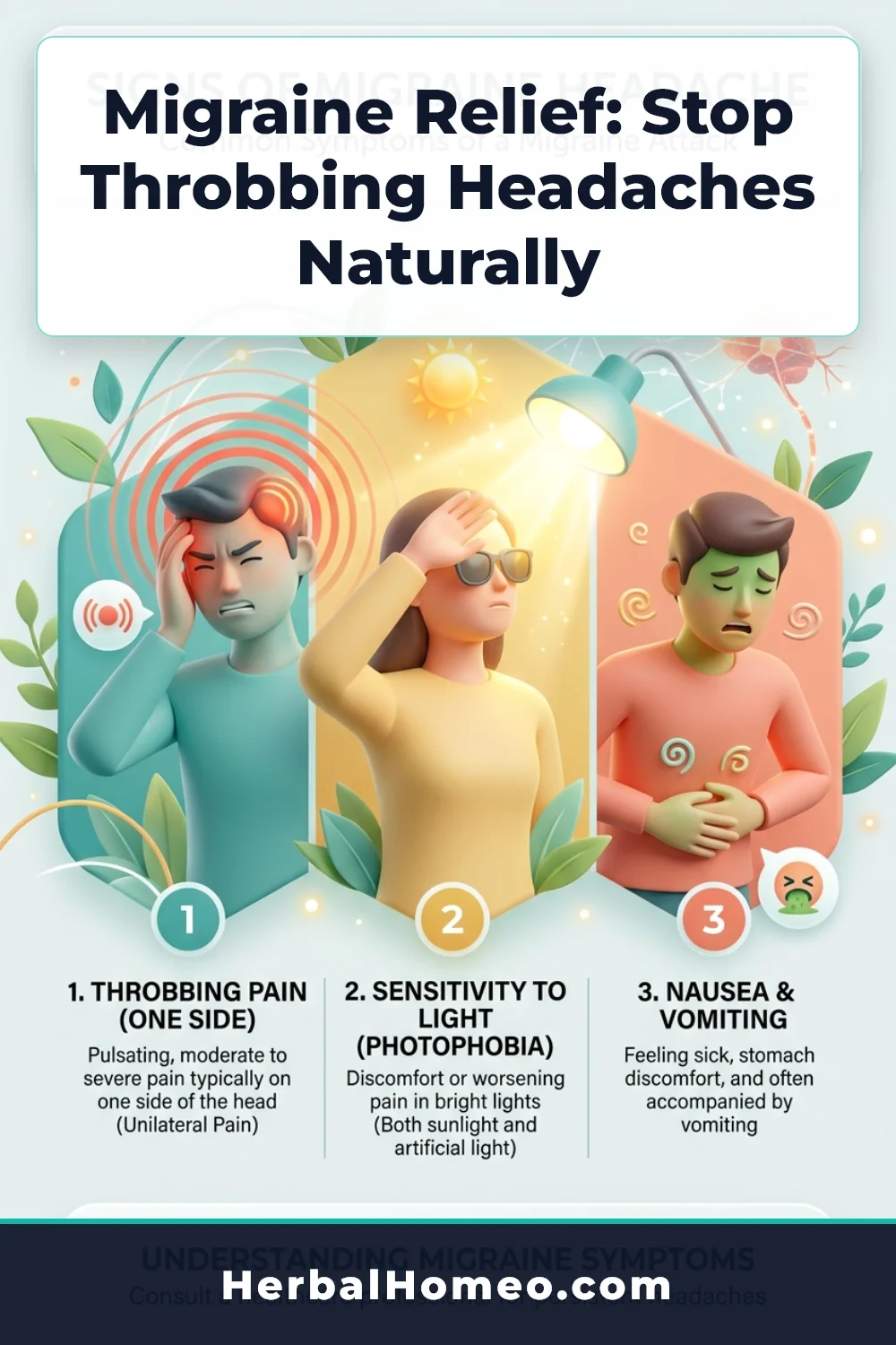 Migraine Relief Homeopathy infographic pin