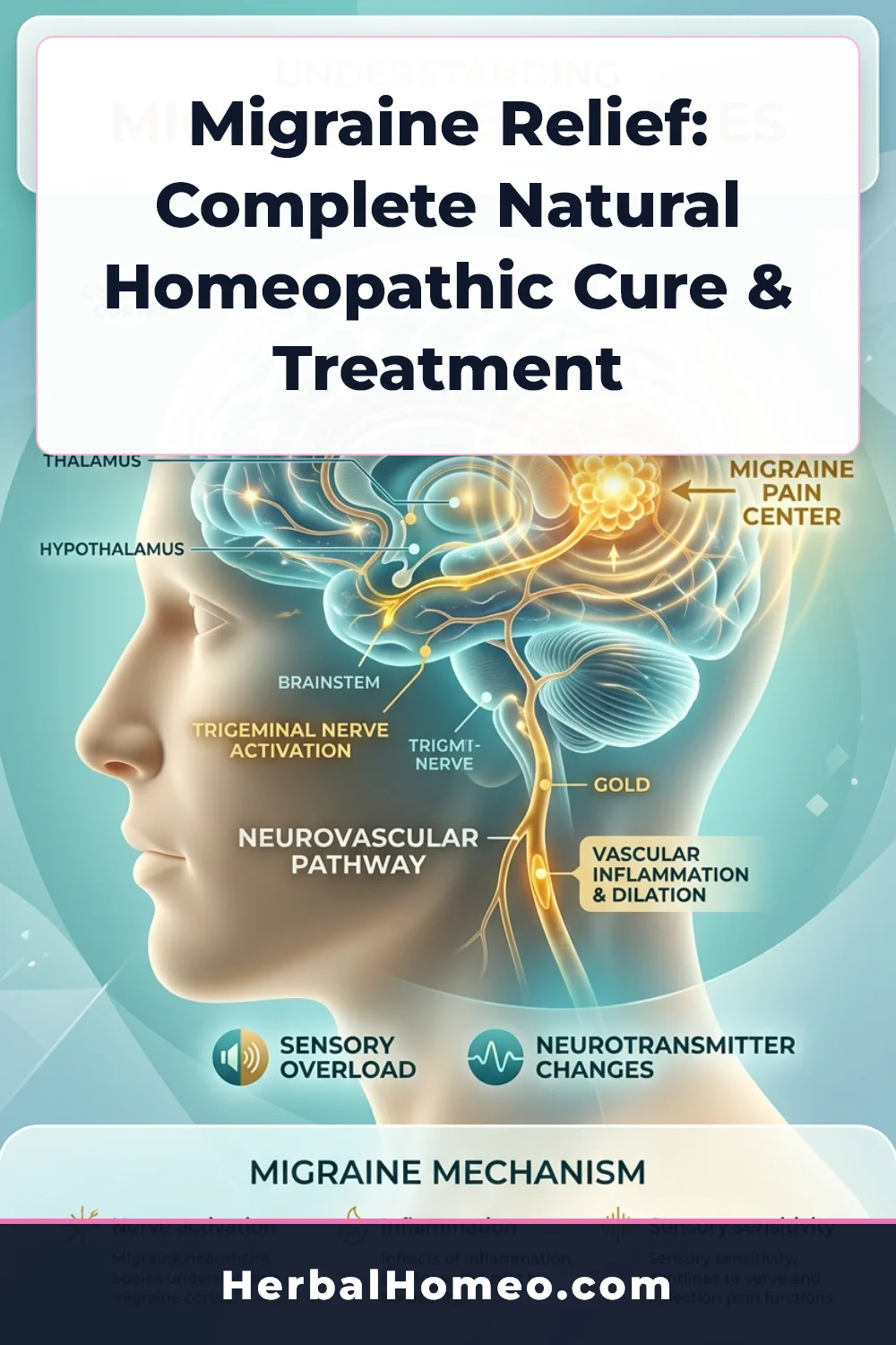 Migraine natural treatment infographic pin