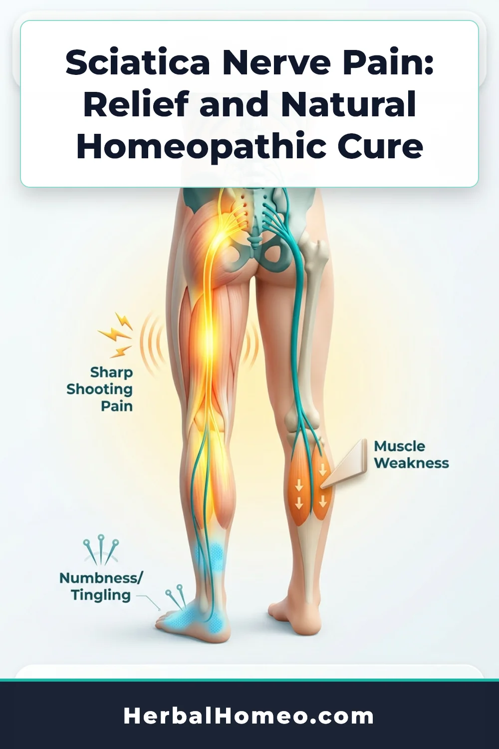 Sciatica Nerve Pain Relief Homeopathy infographic pin