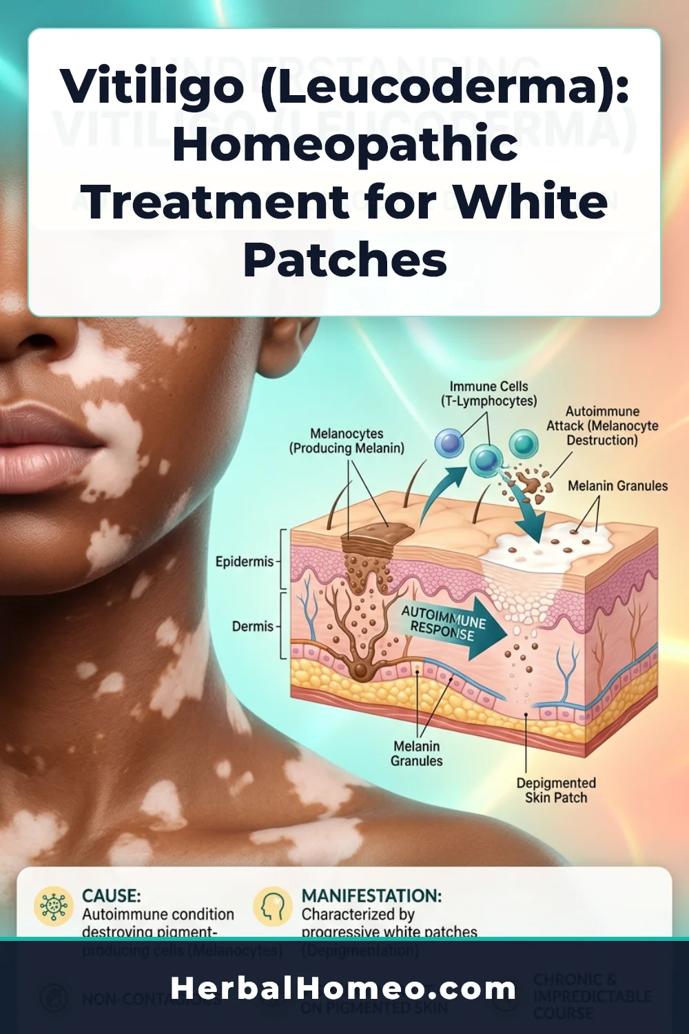 Vitiligo Leucoderma Homeopathic Treatment infographic pin